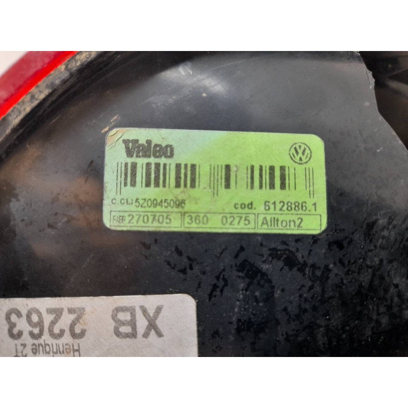 Recambio de piloto trasero derecho para volkswagen fox (5z1) básico referencia OEM IAM 5Z0945096 - Rojo 3