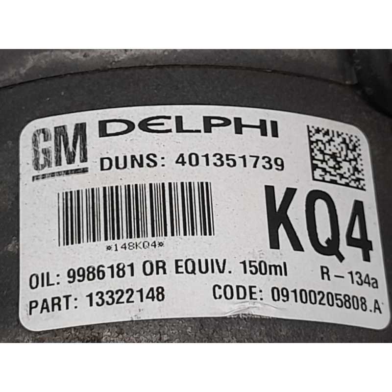 Recambio de compresor aire acondicionado para opel zafira b enjoy plus referencia OEM IAM 401351739 KQ4 DELPHI - Negro 3