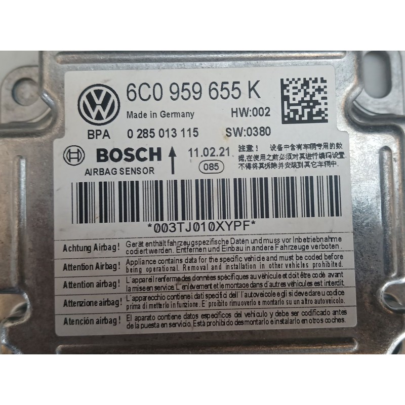 Recambio de kit airbag para skoda fabia ambition plus referencia OEM IAM 6C0959655K 0589P1000870 3112304002AJ - Blanco 2