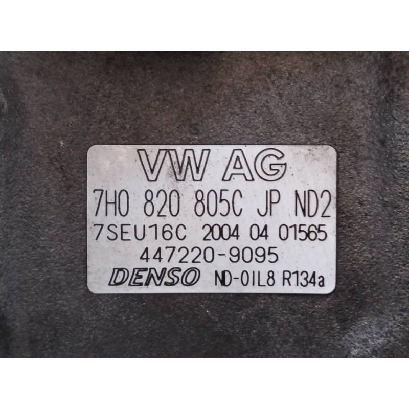 Recambio de compresor aire acondicionado para volkswagen touareg (7la) tdi r5 referencia OEM IAM 7H0820805C  DENSO - Negro 5