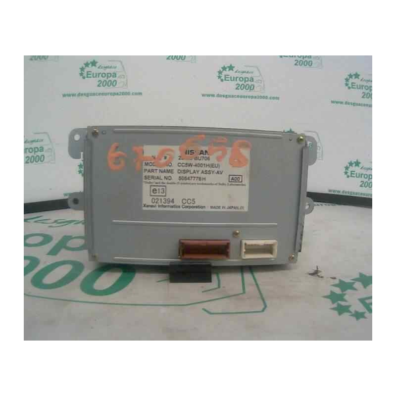Recambio de pantalla multifuncion para nissan almera tino (v10m) 2.2 dci diesel cat referencia OEM IAM 28090BU706 - Gris 2