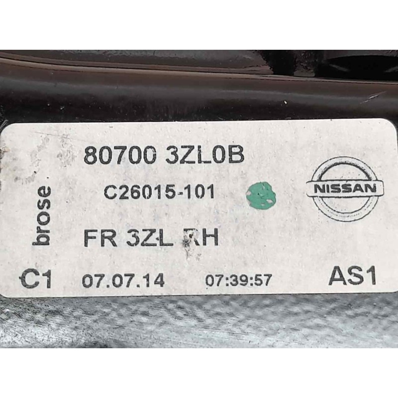 Recambio de elevalunas delantero derecho para nissan pulsar (c13) visia referencia OEM IAM 807003ZL0B 140612C22008100 - Blanco 2