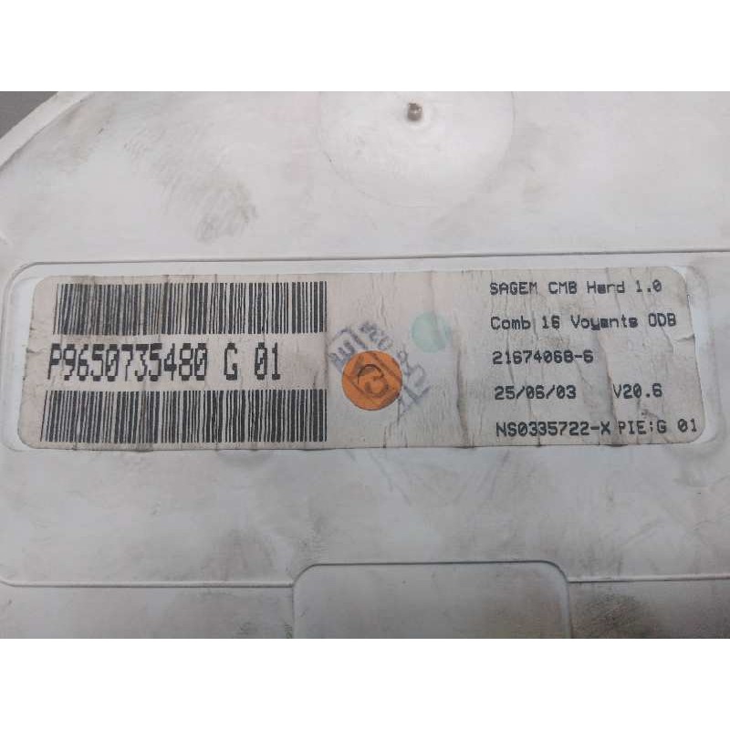 Recambio de cuadro instrumentos para citroën c2 1.4 hdi referencia OEM IAM P9650735480 - Rojo 2
