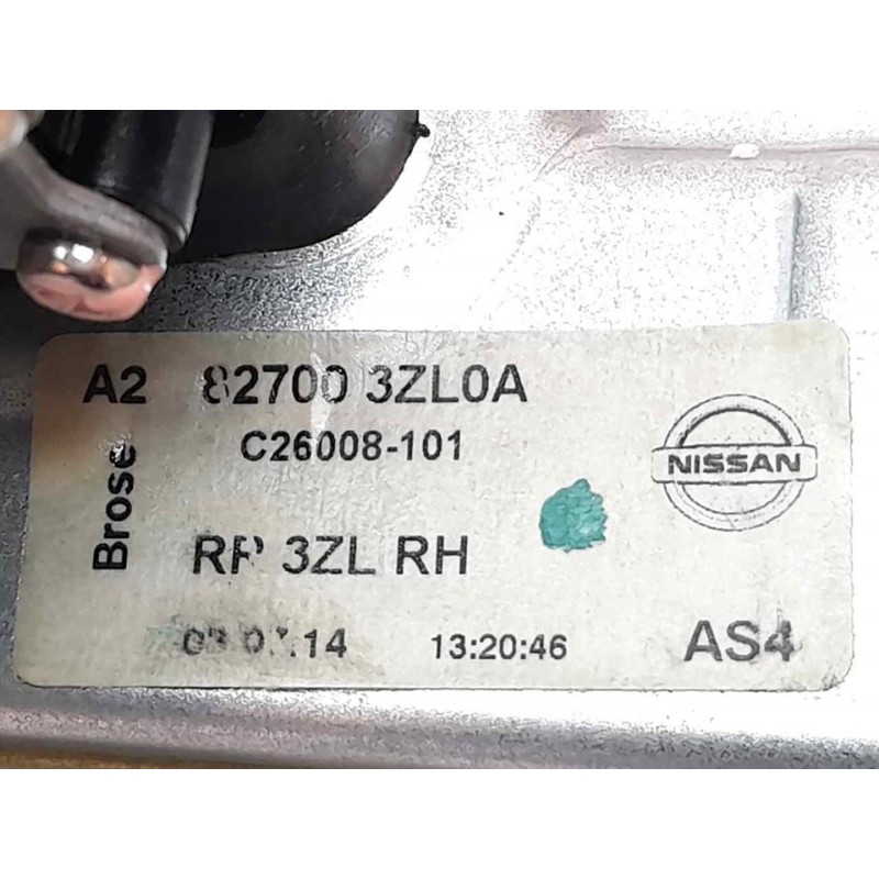 Recambio de elevalunas trasero derecho para nissan pulsar (c13) visia referencia OEM IAM 827003ZL0A SN884222 - Blanco 2