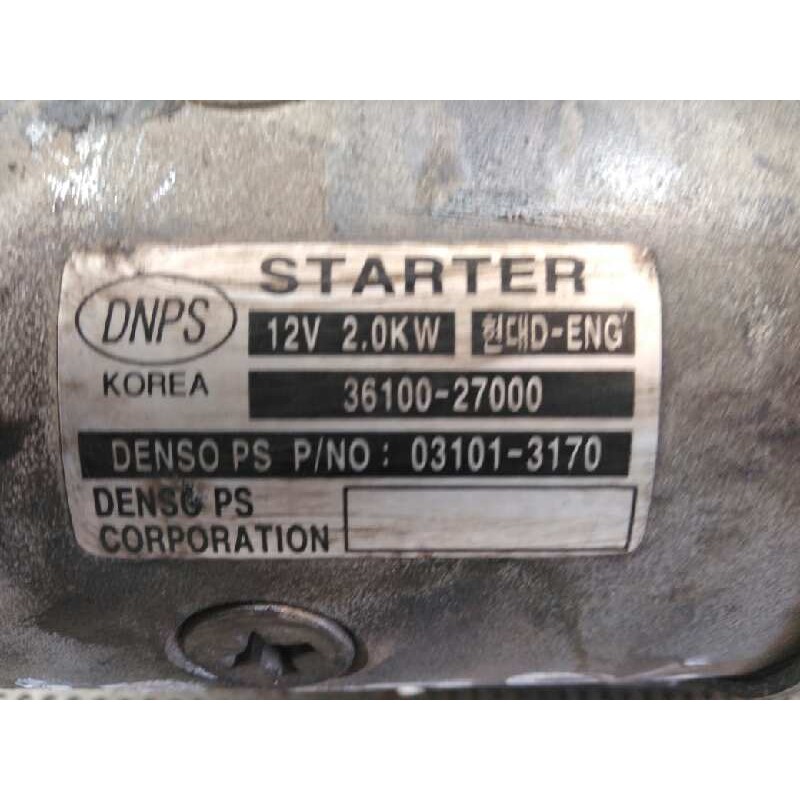 Recambio de motor arranque para kia carens 2.0 crdi lx monovolumen referencia OEM IAM 3610027000 031013170 - Negro 4