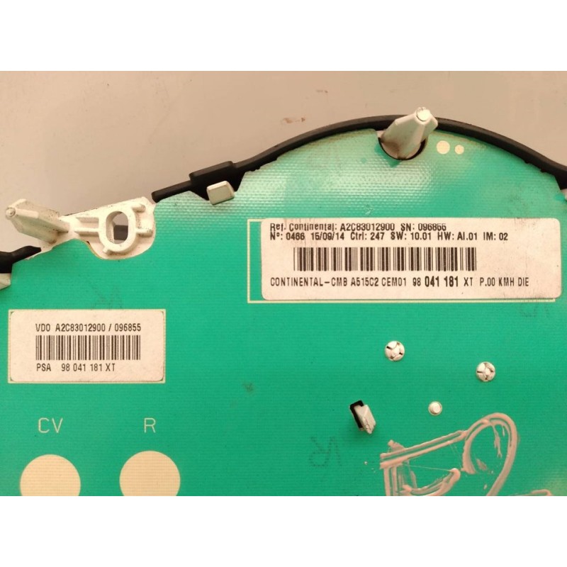 Recambio de cuadro instrumentos para citroën c3 attraction referencia OEM IAM 98041181XT A2C83012900 - Blanco 2