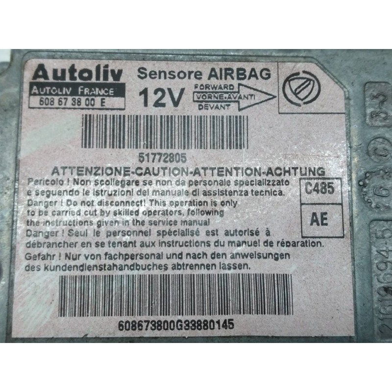 Recambio de kit airbag para fiat doblo (119) 1.3 16v jtd cat referencia OEM IAM 51772805 717599300044 - Rojo 3