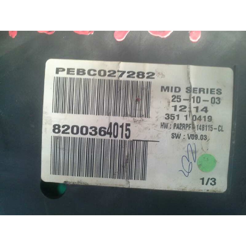 Recambio de cuadro instrumentos para renault megane ii berlina 5p 1.5 dci diesel referencia OEM IAM 8200364015 - Negro 2