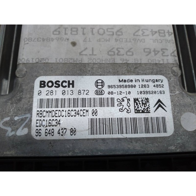 Recambio de centralita motor uce para peugeot 308 sw confort referencia OEM IAM 0281013872 9664843780 BOSCH - Gris 2