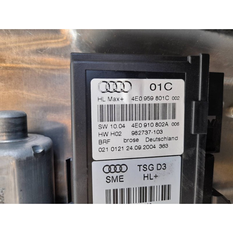 Recambio de elevalunas trasero izquierdo para audi a8 (4e2) 4.0 tdi quattro referencia OEM IAM 4E0959801C 4E0910802A 4