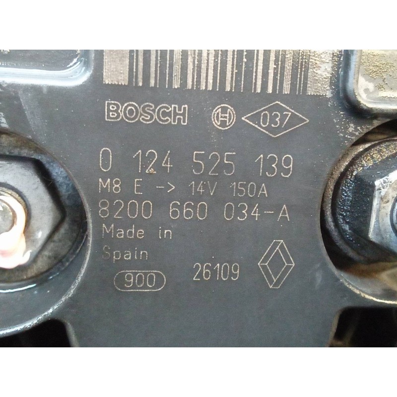 Recambio de alternador para renault kangoo profesional referencia OEM IAM 0124525139 8200660034A BOSCH - Blanco 11