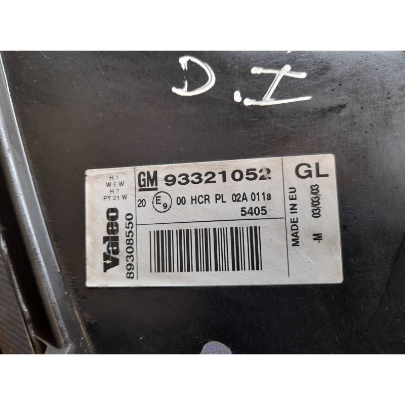 Recambio de faro izquierdo para opel meriva enjoy referencia OEM IAM 93321052  VALEO - Verde 3