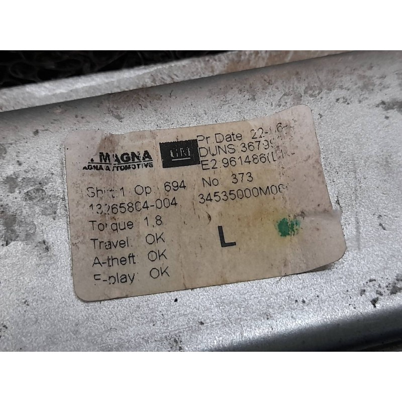 Recambio de elevalunas trasero izquierdo para opel meriva b essentia referencia OEM IAM 13265804004 - Rojo 4