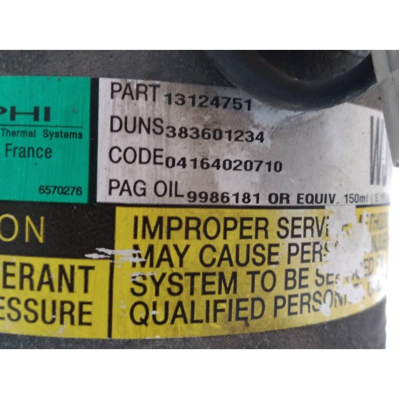 Recambio de compresor aire acondicionado para opel astra h berlina cosmo referencia OEM IAM 4751 13124751 DELPHI 2