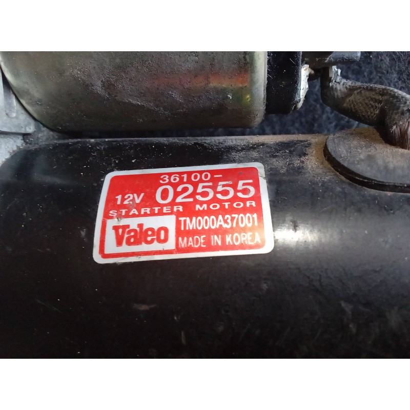 Recambio de motor arranque para kia picanto 1.1 cat referencia OEM IAM 3610002555 TM000A37001 VALEO
