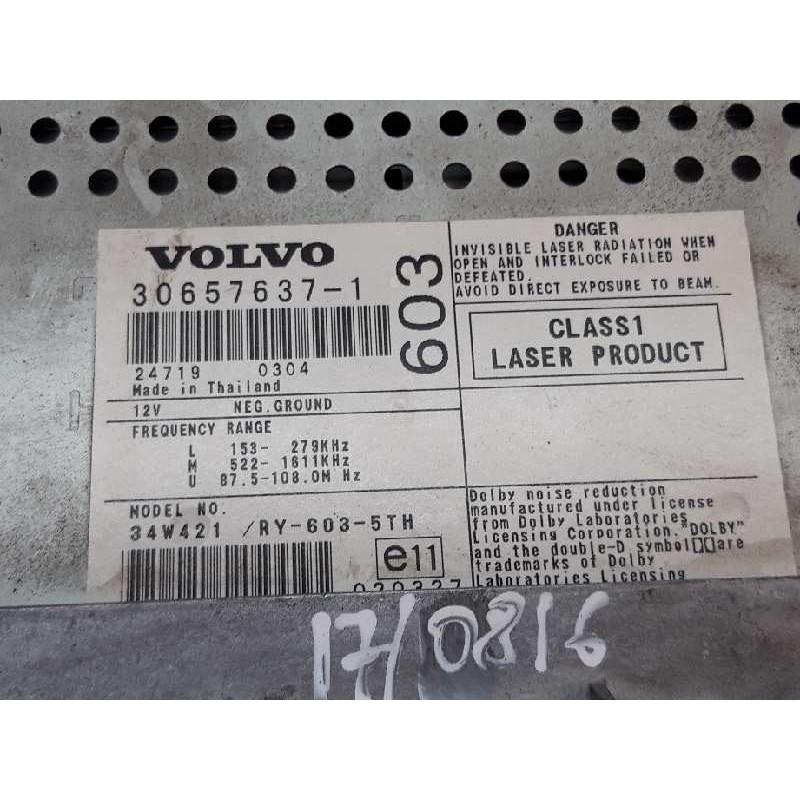 Recambio de sistema audio / radio cd para volvo s60 berlina 2.4 d referencia OEM IAM 306576371 HU603 - Azul 3