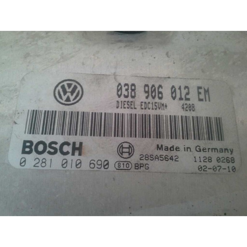 Recambio de centralita motor uce para seat ibiza (6l1) 1.9 sdi referencia OEM IAM 0281010690 038906012EM BOSCH - Negro 2
