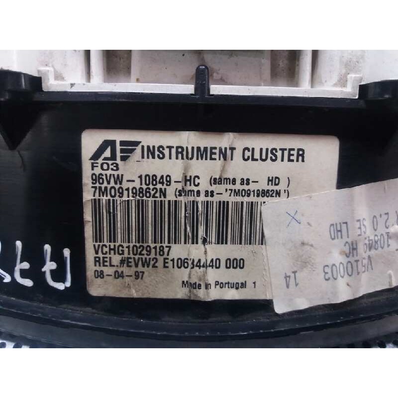 Recambio de cuadro instrumentos para seat alhambra (7v8) 2.0 referencia OEM IAM 7M0919862N 96VW10849HC 2