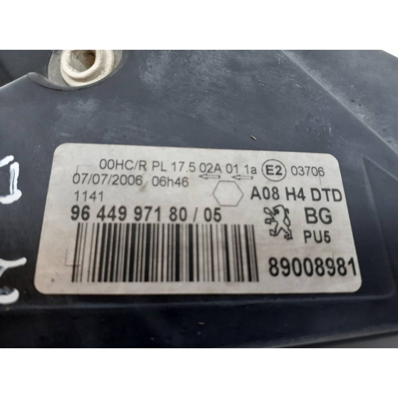 Recambio de faro derecho para peugeot 1007 urban referencia OEM IAM 9644997180 3