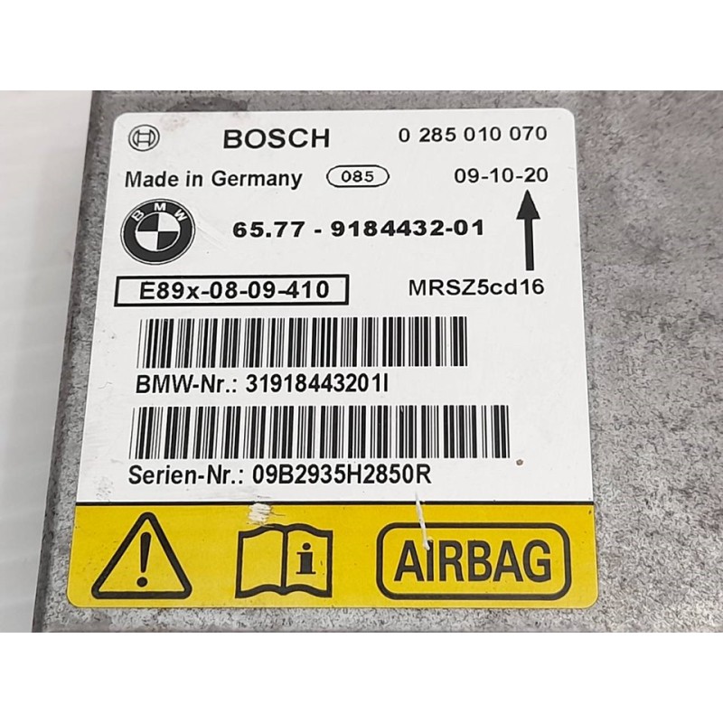 Recambio de centralita airbag para bmw serie 1 berlina (e81/e87) 116d referencia OEM IAM 6577918443201 0285010070 BOSCH - Blanco 3