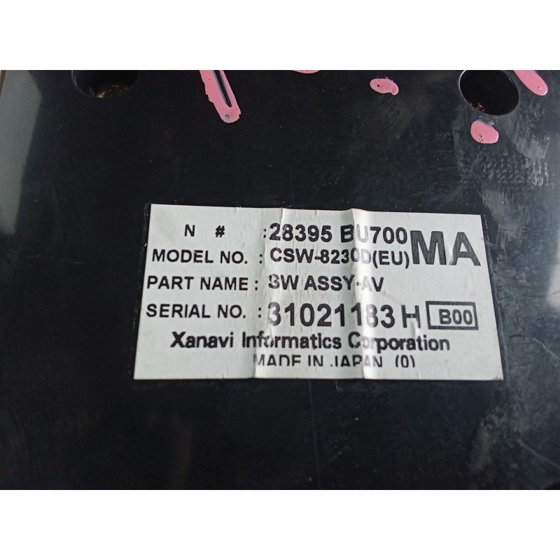 Recambio de mando climatizador para nissan almera tino (v10m) 2.2 dci diesel cat referencia OEM IAM 28395BU700MA CSW8230DEU 