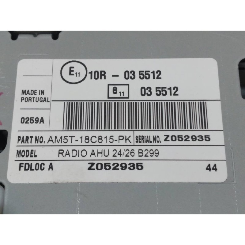 Recambio de sistema audio / radio cd para ford fiesta (ccn) trend referencia OEM IAM AM5T18C815K - Blanco 2