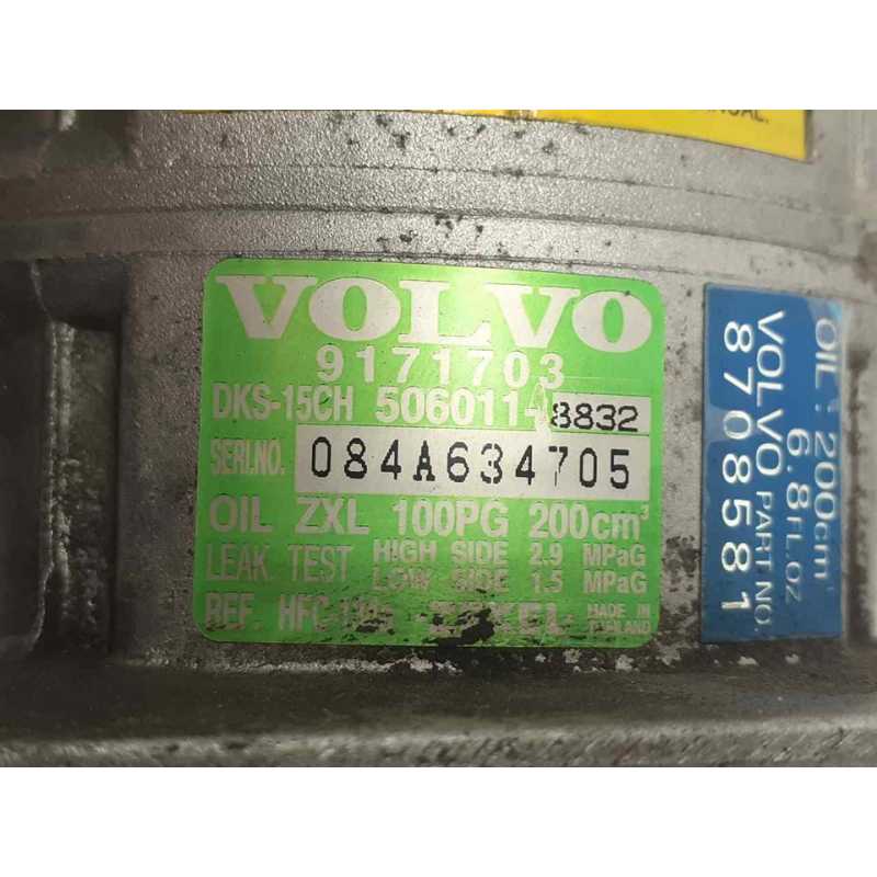 Recambio de compresor aire acondicionado para volvo c70 cabriolet 2.4 t referencia OEM IAM 084A634705 - Negro 2
