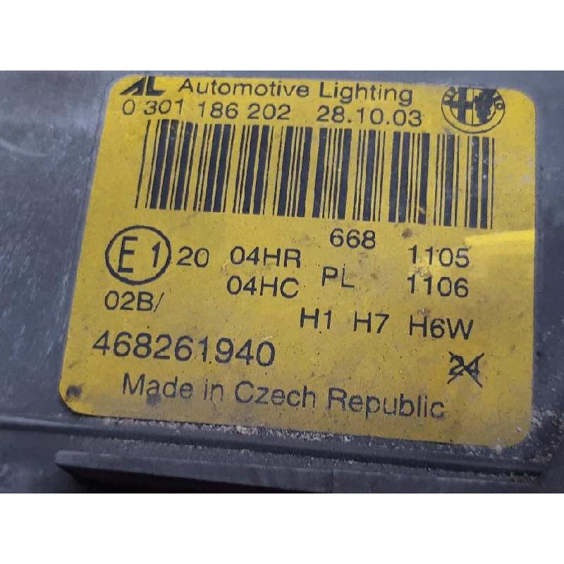 Recambio de faro derecho para alfa romeo 147 (190) 1.6 t.spark eco distinctive referencia OEM IAM 468261940 2