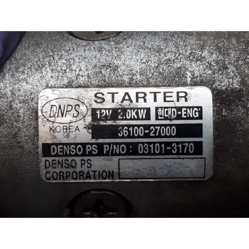 Recambio de motor arranque para kia cerato 2.0 ex crdi berlina (4-ptas.) referencia OEM IAM 3610027000 031013170 - Gris 3