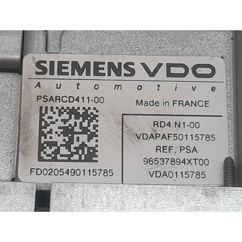 Recambio de sistema audio / radio cd para citroën c2 furio referencia OEM IAM 96537894XT 5