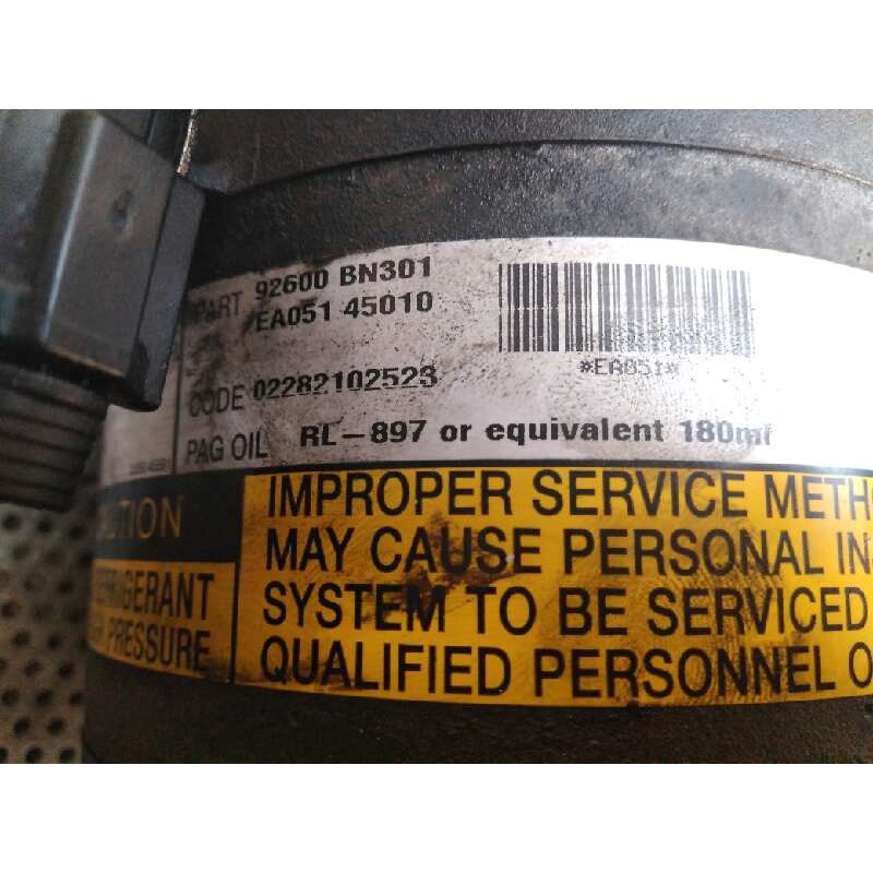 Recambio de compresor aire acondicionado para nissan primera berlina (p12) acenta referencia OEM IAM EA051 92600BN301 3