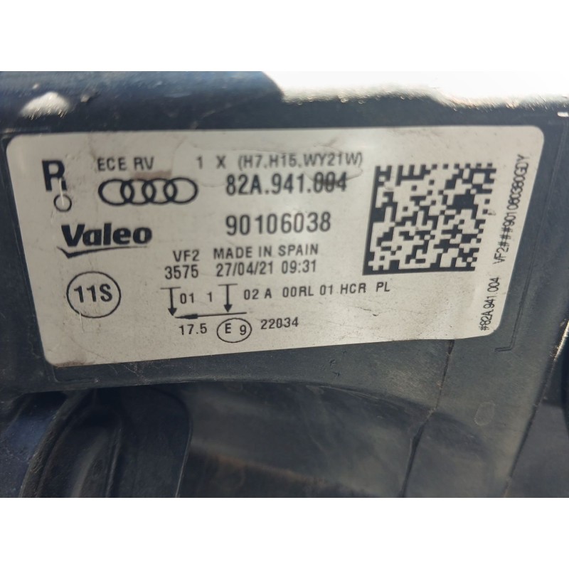 Recambio de faro derecho para audi a1 sportback (gba) 25 tfsi referencia OEM IAM 82A941004 90106038 VALEO - Blanco 3