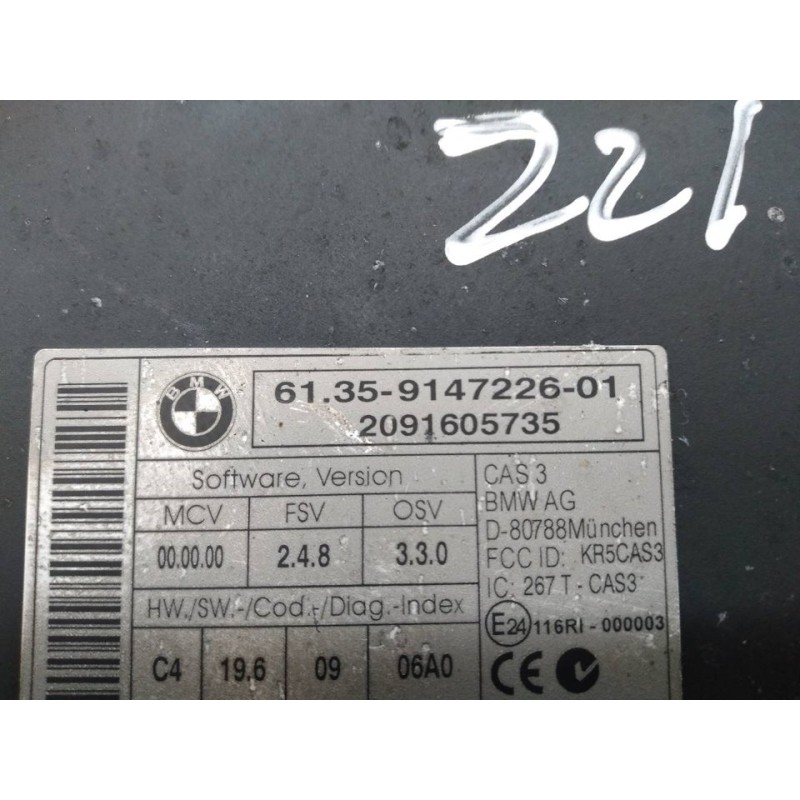 Recambio de centralita cierre para bmw serie 3 berlina (e90) 320d referencia OEM IAM 6135914722601 2091605735 5WK49513YBR 2