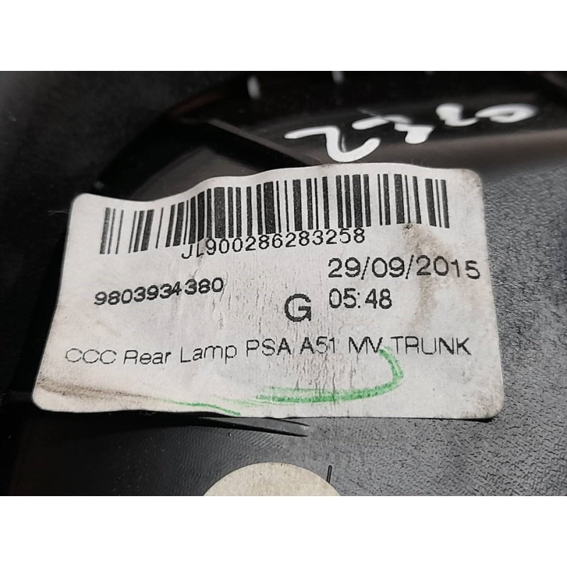 Recambio de piloto trasero izquierdo interior para citroën c3 tonic referencia OEM IAM 9803934380 - Azul 3
