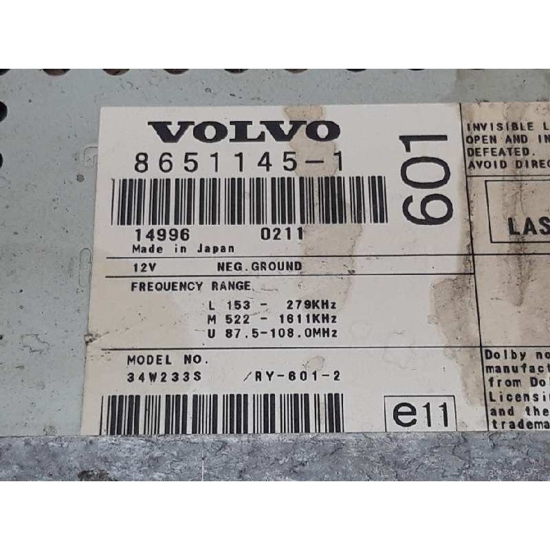 Recambio de sistema audio / radio cd para volvo s80 berlina d5 referencia OEM IAM 30657524 86511451 4