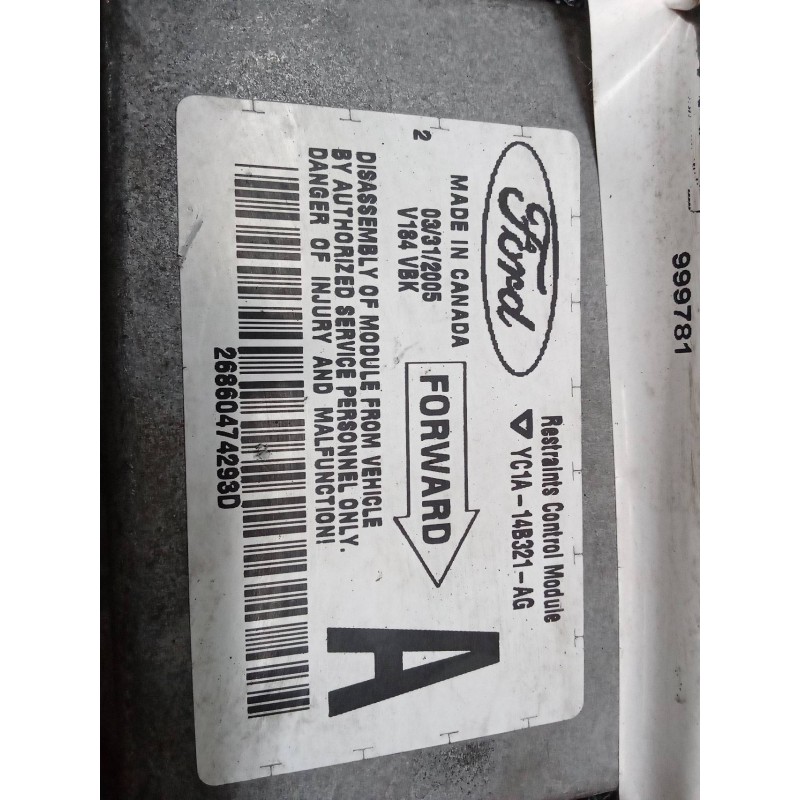 Recambio de centralita airbag para ford transit caja cerrada, corta (fy) (2000 =>) 2.4 tde referencia OEM IAM YC1A14B321AG - Blanco 3