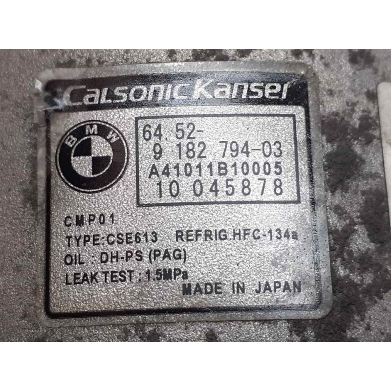 Recambio de compresor aire acondicionado para bmw serie 1 berlina (e81/e87) 116i referencia OEM IAM 918279403 A41011B10005 2