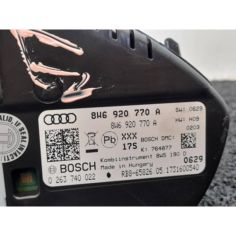 Recambio de cuadro instrumentos para audi a5 sportback (f5a) sport referencia OEM IAM 8W6920770A 0263740022 5