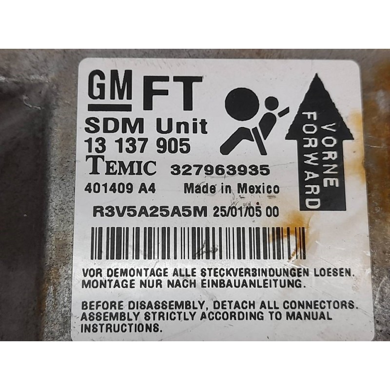 Recambio de centralita airbag para opel astra gtc cosmo referencia OEM IAM 13137905 327963935 - Gris 3