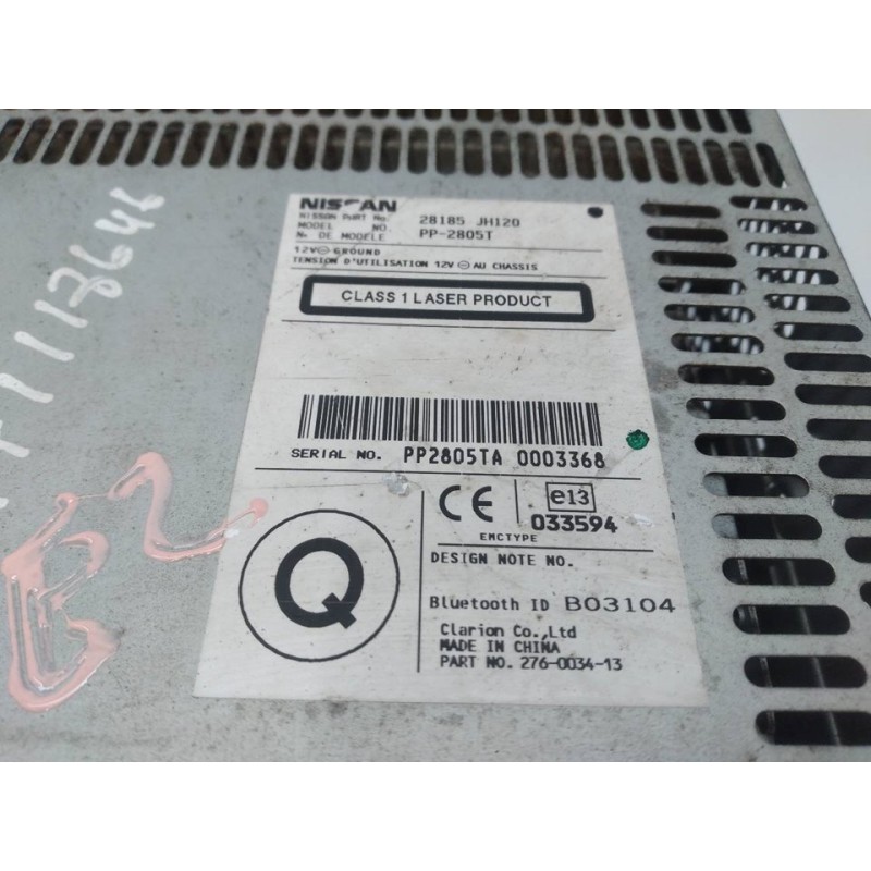 Recambio de sistema audio / radio cd para nissan x-trail (t31) se referencia OEM IAM 28185JH120 - Blanco 2