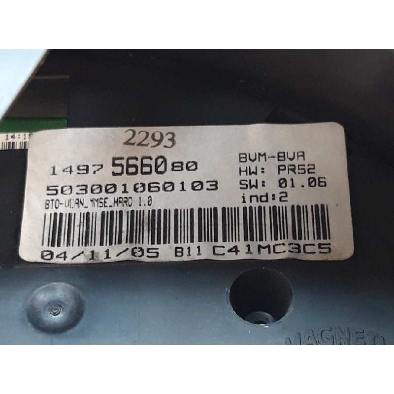 Recambio de cuadro instrumentos para fiat ulysse (179) 2.2 jtd dynamic referencia OEM IAM 1497566080 503001060103 - Negro 3