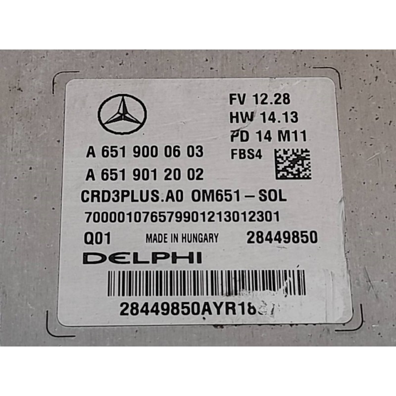 Recambio de centralita motor uce para mercedes-benz clase c (w205) lim. c 220 cdi bluetec (205.004) referencia OEM IAM A65190006 2
