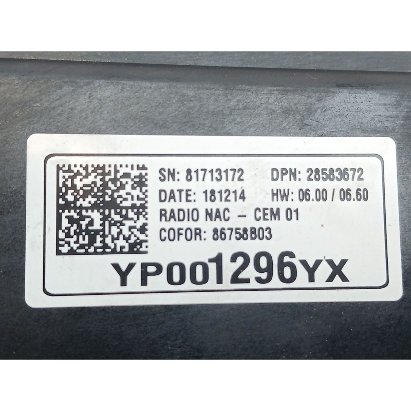 Recambio de sistema navegacion gps para opel crossland x design line referencia OEM IAM 28583672 86758B03 2