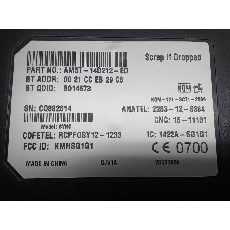 Recambio de centralita check control para ford fiesta (ccn) trend referencia OEM IAM AM5T14D212ED 2