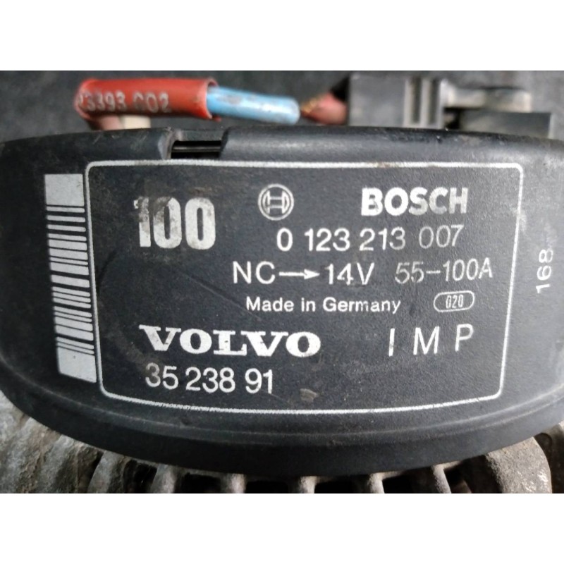 Recambio de alternador para volvo serie 940 berlina/familiar 2.4 turbodiesel referencia OEM IAM 123213007 38305 BOSCH 5