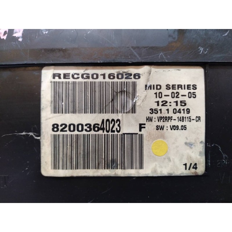 Recambio de cuadro instrumentos para renault megane ii berlina 5p 1.4 16v referencia OEM IAM 8200364023F - Negro 2