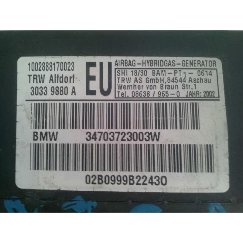 Recambio de airbag lateral delantero derecho para bmw serie 3 berlina (e46) 2.0 16v diesel cat referencia OEM IAM 34703723003W 1 2