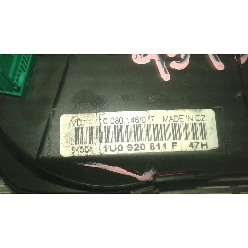 Recambio de cuadro instrumentos para skoda octavia berlina (1u2) 1.9 tdi referencia OEM IAM 110180146017 1U0920811F VDO - Azul 3