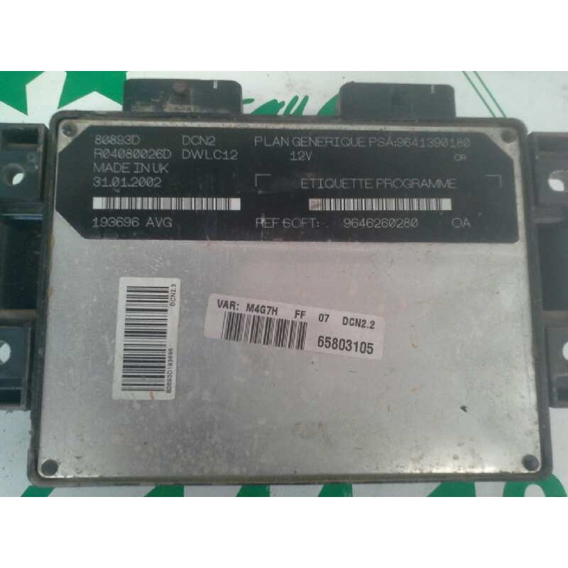 Recambio de centralita motor uce para citroën berlingo 1.9 diesel referencia OEM IAM 9641390180 R04080026D 9646260280 - Gris 2