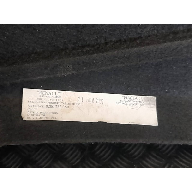 Recambio de bandeja trasera para dacia sandero ambiance referencia OEM IAM 8200732368 3